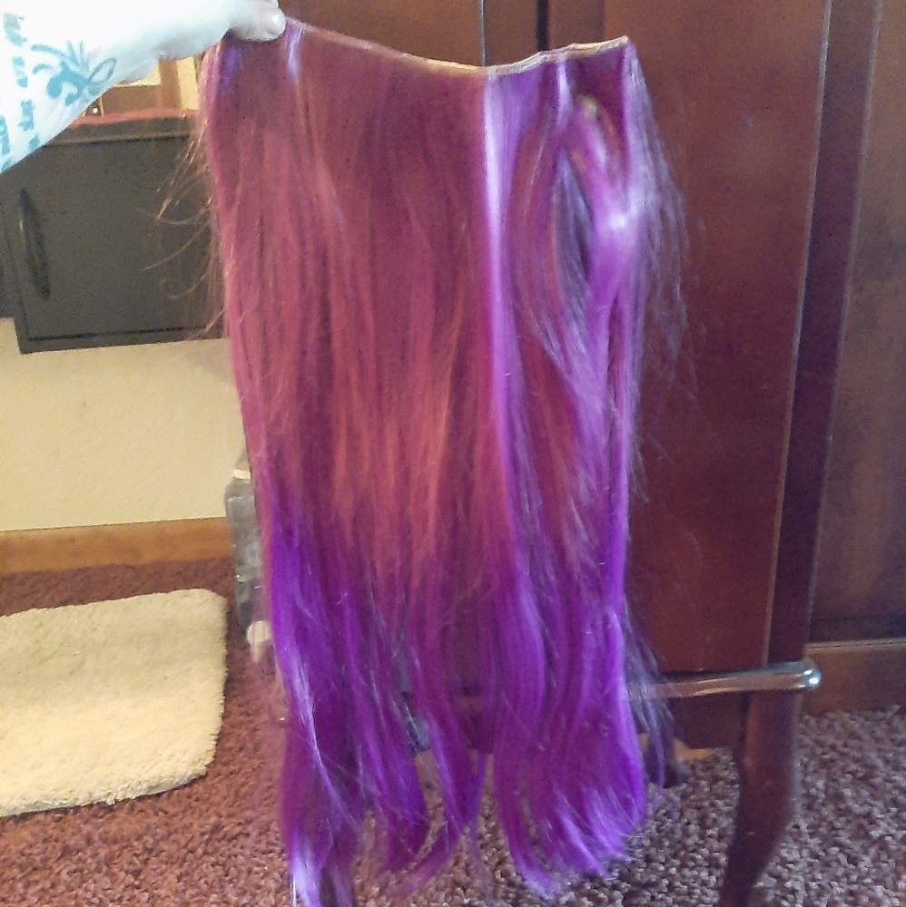 24 in purple and pink clip in